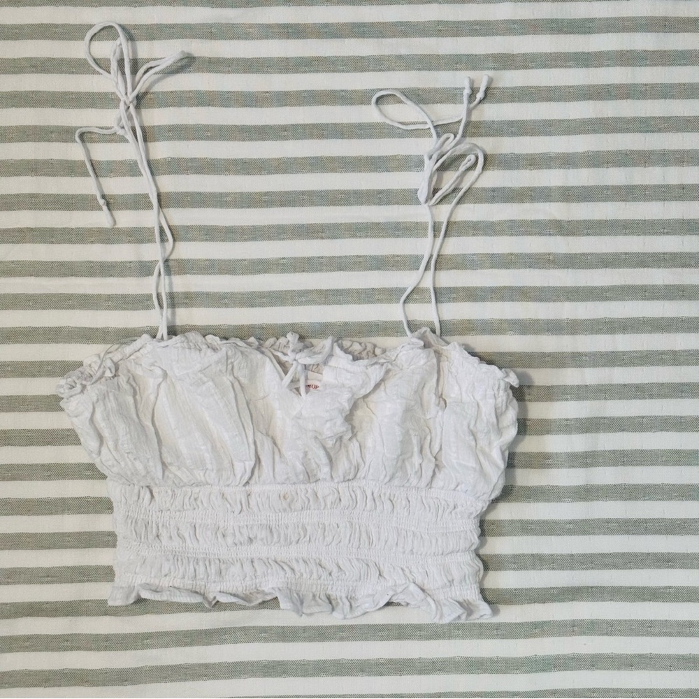 White Ruched Women's Top